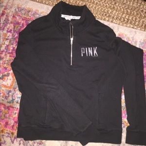 Pink sweatshirt half-zip